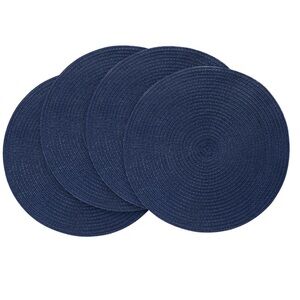 Set of Four Blue Round Placemats